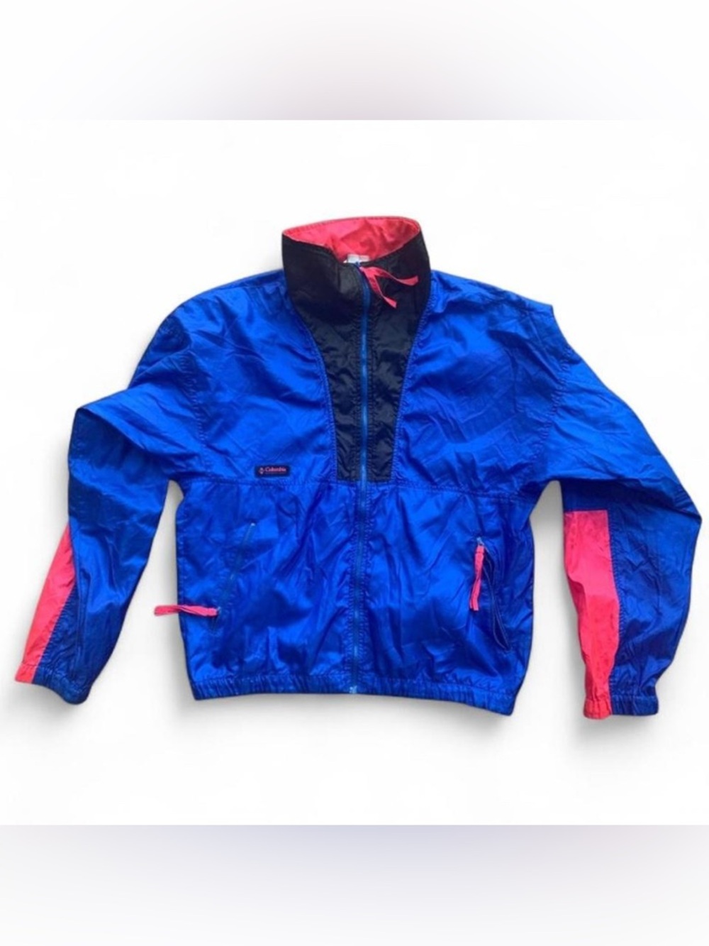 Blokecore Vintage Blue, Black, and Pink Columbia Colorblock Windbreaker